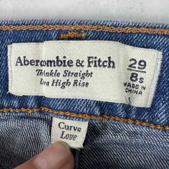 Abercrombie Fitch Jean Women 28x25* High Rise Ankle Straight Blue Denim Tag 29 S - Picture 7 of 16
